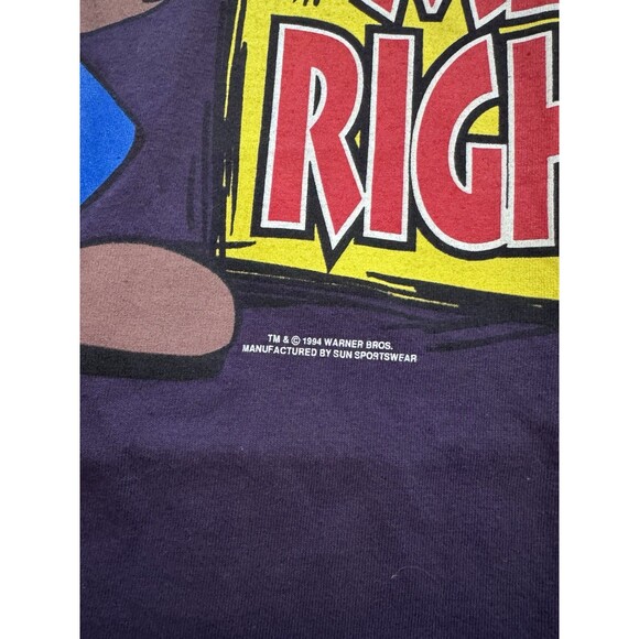 Vintage 90'S HONORS LOONEY TUNES Tasmanian Devil Character Print T-Shirt Size L - Picture 5 of 8